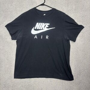 Nike Air Mens Graphic T-Shirt Black Short Sleeve Cotton Crewneck XL 1650
